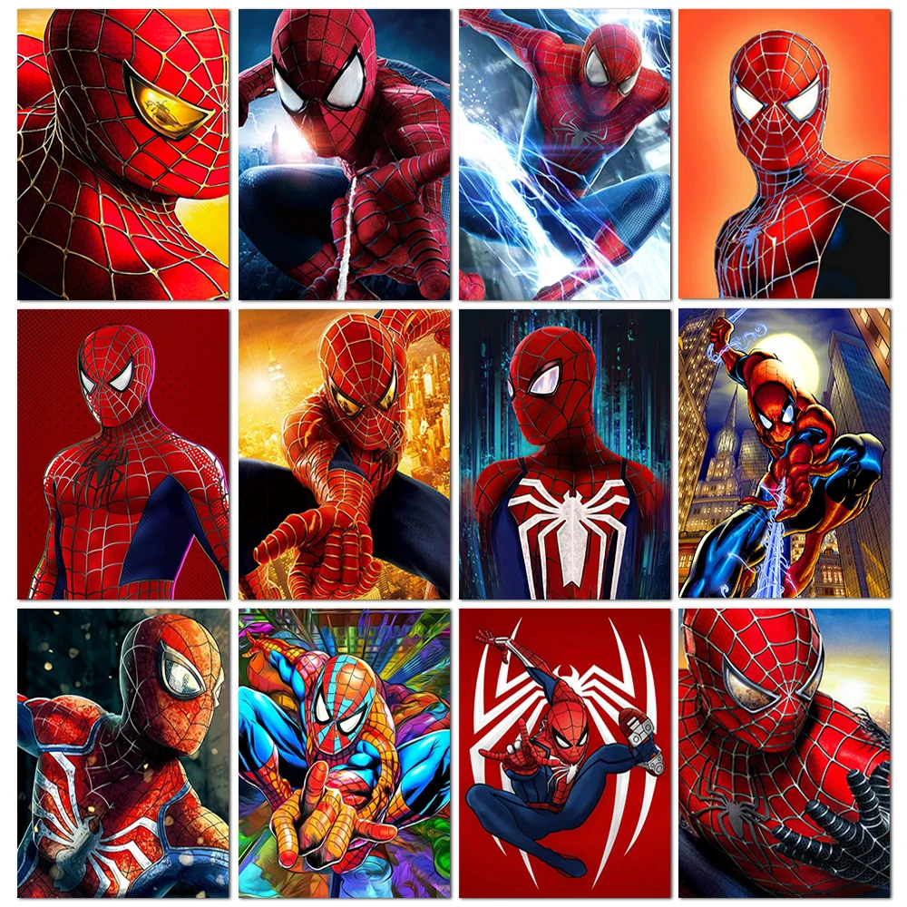 Disney Spiderman Diamond Painting Hero Cartoon Avengers 5D DIY Diamond - £10.74 GBP+