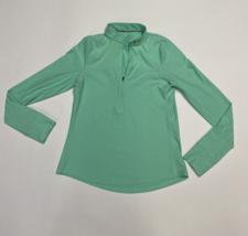 Under Armour Run 1/2 Zip Mint Green Fitted Top Woman&#39;s Size SMALL Heatgear - $12.47