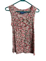 Simply Vera Wang Sleeveless Top Womens Size XS Floral Pink Blouse Career - £11.01 GBP