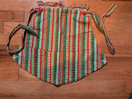 Vintage handmade stripped apron - $17.74