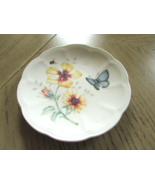Lenox Butterfly Meadow Dessert Party Plate 6.5&quot; Blue Butterfly Yellow Fl... - $163.48 MXN