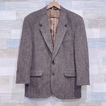 Harris Tweed Scottish Wool Sport Coat Brown Plaid USA Made Bespoke Mens 42 - $108.89