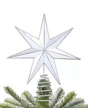 Holiday Lane Shine Bright Metallic Silver-Tone Colored Star Tree Topper C210431 - £14.47 GBP