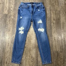Judy Blue SKINNY FIT Womens 13/31 Distressed High Rise Jeans Denim Pants 31x28.5 - £30.36 GBP