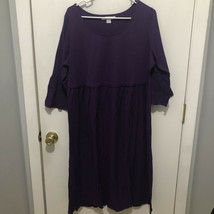 Dreams &amp; Co. Women&#39;s 14/16 Purple Pintuck Belk Sleeve Nightgown NEW - $17.81