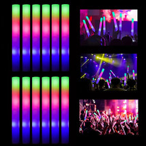 Colorful LED Glow Sticks RGB LED Glow Foam Stick Concert Party Light Sticks Wand - £13.26 GBP+