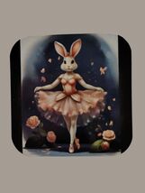 Glossy Magnet – Ballerina Bunny with Roses –  Whimsical - $6.62 CAD