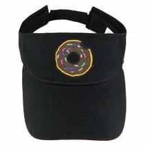 Trendy Apparel Shop Donut Patch Cotton Summer Visor Cap - Black - £15.97 GBP