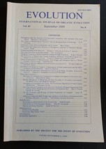 International Journal of Organic Evolution September 1989 Vol43 No6 Pg 1137-1348 - £23.25 GBP