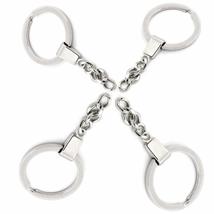 10pcs Jewelry Metal DIY Polished Silver Short Chain Keychain Key Fob Keyring - £7.88 GBP