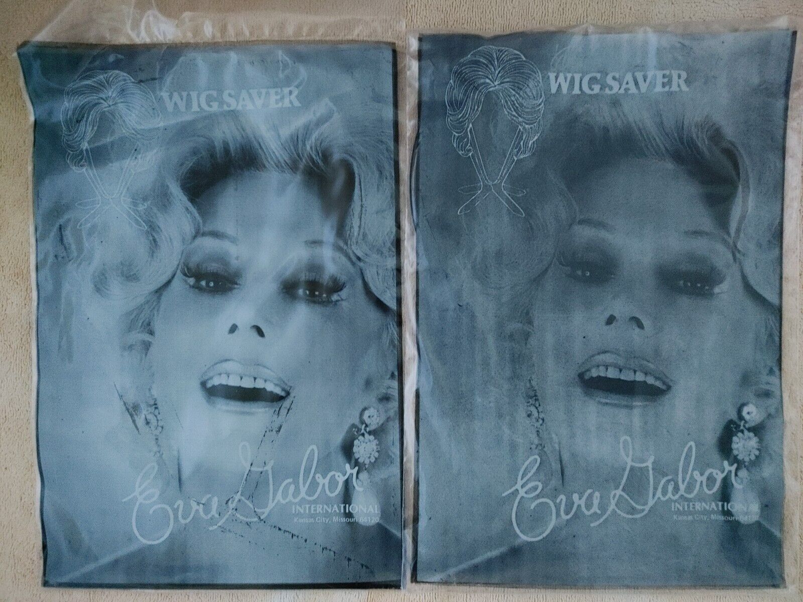 2 Vtg 1980s Eva Gabor Wig Saver New Sealed In Pack NIP MIP Mint Portable - $19.99