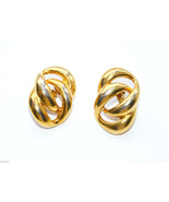 vintage Napier gold Clip earrings interlocking circle - £2.32 GBP