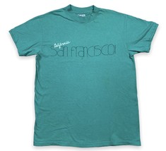 VINTAGE 90s Single Stitch San Francisco CA Spellout Logo T-Shirt Size L ... - £15.48 GBP