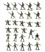 Lot of 27 Soldiers Toy Figures Medium Olive Green Army Men 1.75&quot; Plastic - $10.88