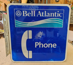Vintage Bell Atlantic Telephone Pay Phone Flange Sign - £95.30 GBP