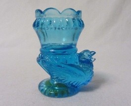 BOYD ART GLASS  ALICE BLUE BIRD CHICK TOOTHPICK B IN DIAMOND - $7.92