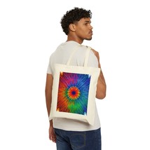 Fractal Psyche Cotton Canvas Tote Bag - Natural - £14.50 GBP