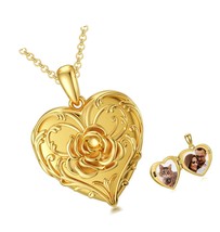 10K 14K 18K Solid Gold Personalized Heart Locket - £233.93 GBP