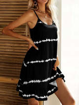 Contrast Printed Scoop Neck Mini Cami Dress - $17.99