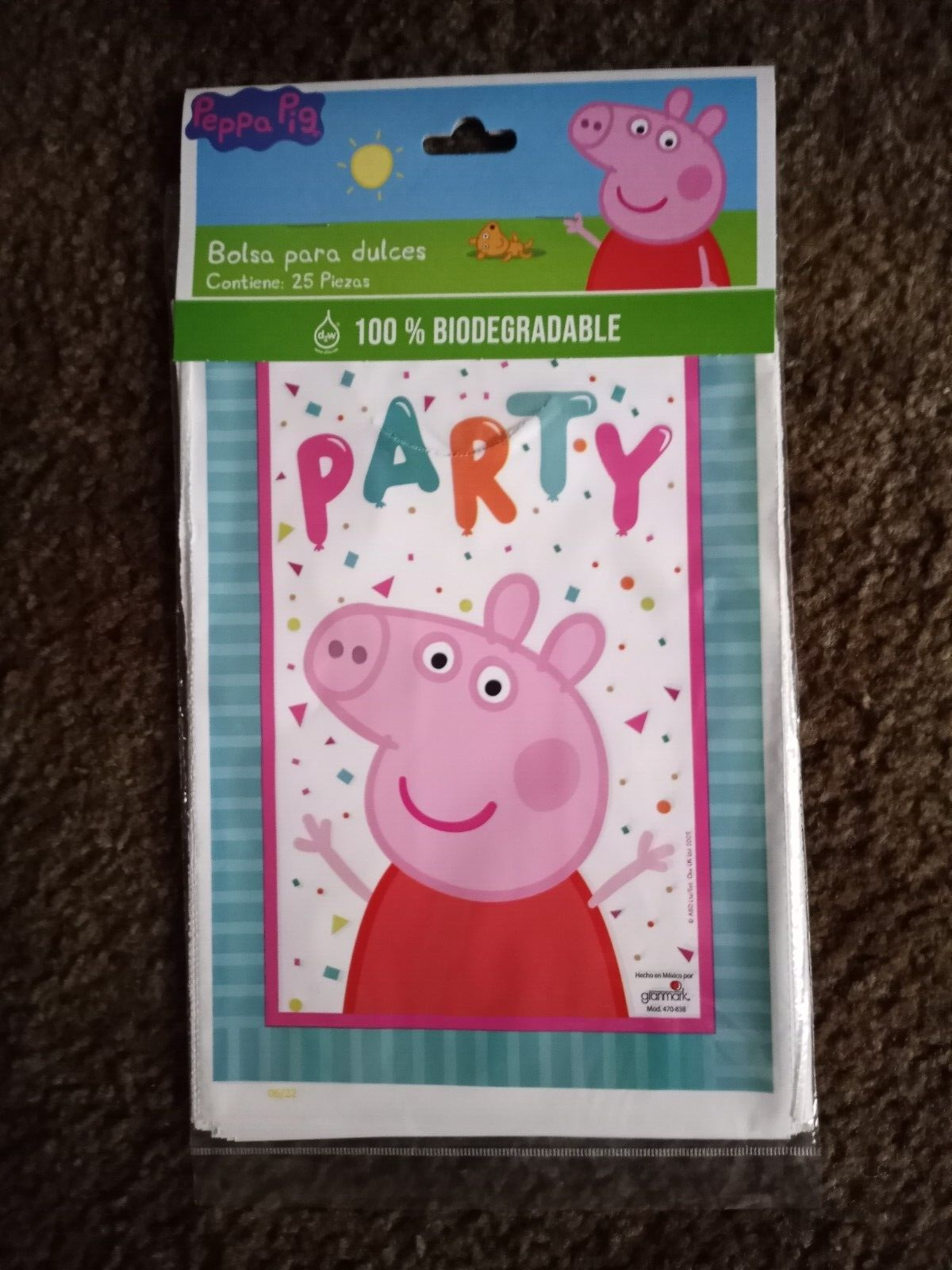 25 pcs Peppa Pig Birthday Party bags Favors Treat Candy Bags - $11.14