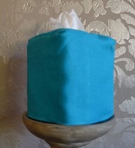 Mike &amp; Ally Turquoise Linen Fabric Boutique Tissue Box Cover - $472.46 MXN