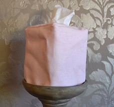 Mike &amp; Ally Pink Linen Fabric Boutique Tissue Box Cover - $25.17