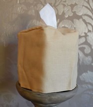Mike &amp; Ally Sahara Tan Linen Fabric Boutique Tissue Box Cover - $458.38 MXN