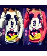 Cartoon Mouse Character Front N Back Printed Long Sleeve Cotton Sweat Shirt - £48.18 GBP