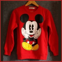 Cartoon Mouse Character Front N Back Printed Long Sleeve Cotton Sweat Shirt image 3