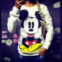 Cartoon Mouse Character Front N Back Printed Long Sleeve Cotton Sweat Shirt image 5
