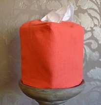 Mike &amp; Ally Coral Linen Fabric Boutique Tissue Box Cover - $458.38 MXN