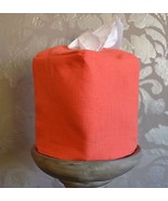 Mike &amp; Ally Coral Linen Fabric Boutique Tissue Box Cover - £19.52 GBP