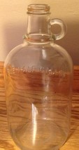 Vintage Embossed HALF GALLON Clear Glass Jug w/Handle - Home Brew, Maple... - $9.94
