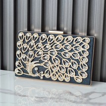 Exquisite Peacock Pattern Evening Bag   Clutch Bags For Female Shiny Rhinestones - £75.81 GBP