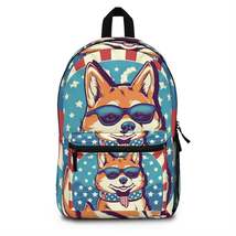 Patriotic Shiba Inu Retro Cartoon -Synthwave Summer Animation Backpack - £85.26 GBP