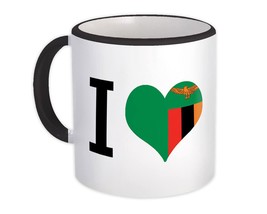 I Love Zambia : Gift Mug Flag Heart Crest Country Zambian Expat - £12.78 GBP