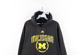 Adidas Mens XL Faded Spell Out University of Michigan Hoodie Sweatshirt Black - £43.35 GBP