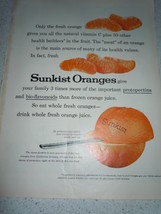 Vintage Sunkist Oranges Print Magazine Advertisement 1960 - $6.83 CAD