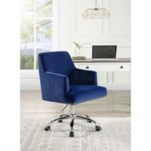 ACME Trenerry Office Chair, Blue Velvet &amp; Chrome Finish - $336.99