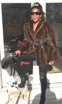 Mint Designer Rosendorf Sable brown Mink Fur coat jacket bolero Stroller... - $692.99