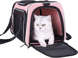 Soft Pet Carrier For Medium Cats And Small Dogs With Cozy Bed, 3 Doors, Top Entr - £25.29 GBP