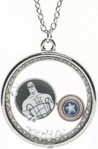 Brand New Disney Marvel Comics Captain America Shaker Silver Necklace Womens - £8.32 GBP