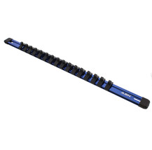 ABN Blue Aluminum SAE 1/4" Inch Drive Socket Holder Rail & Clips Tool Organizer - £22.06 GBP