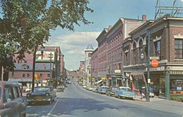 Postcard Augusta Maine Water St. Business District 50&#39;S 60&#39;S Up K6 - £8.32 GBP