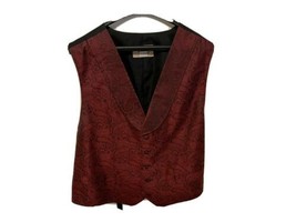 Scully Men XXL  Western Vest Paisley Button Polyester Purple Red Jam - £30.38 GBP