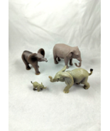 Elephant Group of 4 Small Plastic Figurines One MAY Sound Affects 2 Inch... - £6.09 GBP