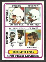 Miami Dolphins Team Leaders Larry Csonka Nat Moore 1980 Topps Football Card 76 n - £0.47 GBP