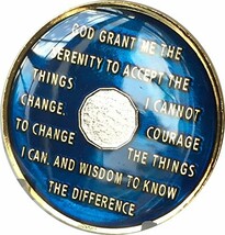 Ranger Industries 34 Year AA Medallion Metallic Midnight Blue Sobriety C... - €12,98 EUR