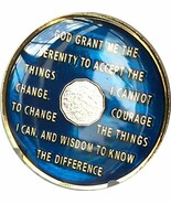 Ranger Industries 34 Year AA Medallion Metallic Midnight Blue Sobriety C... - $279.70 MXN