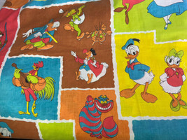 VTG Pacific Disney Alice in Wonderland Bambi Robin Hood Mickey Twin Flat Sheet - £64.79 GBP